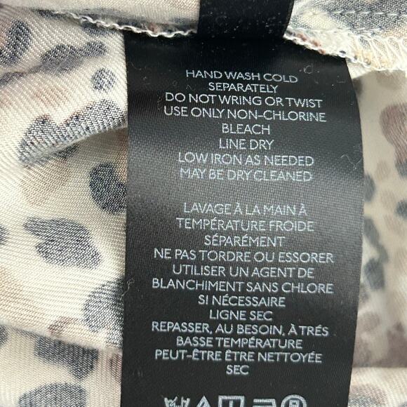 Anthropologie Maeve Katia Ruffled Collar Button Down Shirt Black Brown Sz 0 - Picture 7 of 11